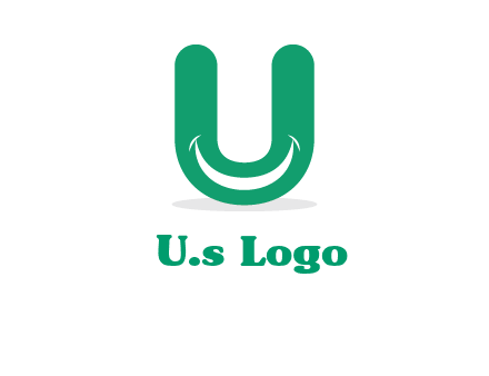 smile inside letter U logo