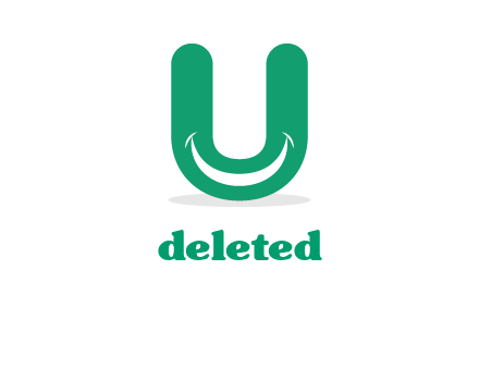 smile inside letter U logo