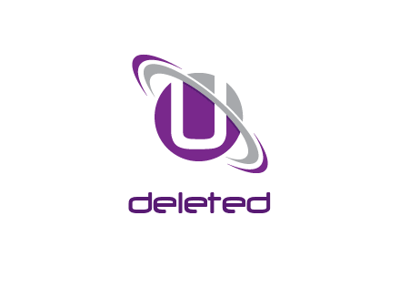 letter U inside circle with swooshes logo