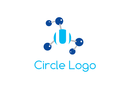 letter U inside circle with chemical bond logo