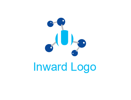 letter U inside circle with chemical bond logo