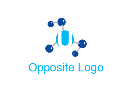 letter U inside circle with chemical bond logo