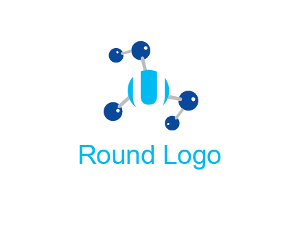 letter U inside circle with chemical bond logo