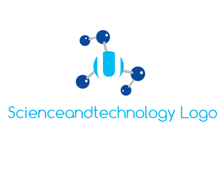 letter U inside circle with chemical bond logo