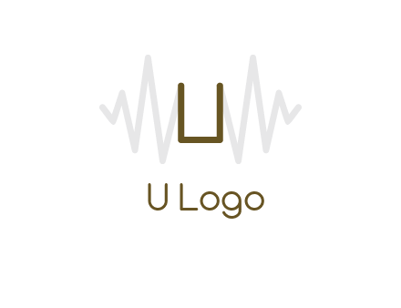letter U between sound waves logo