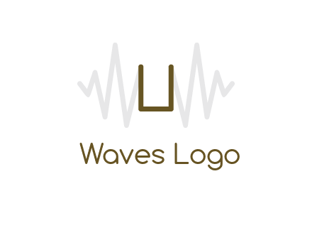 letter U between sound waves logo