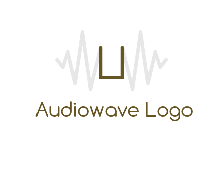 letter U between sound waves logo