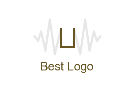 letter U between sound waves logo