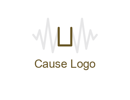 letter U between sound waves logo