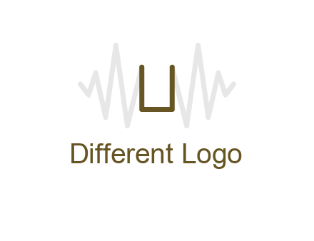 letter U between sound waves logo