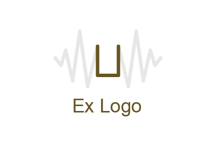 letter U between sound waves logo