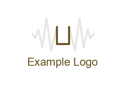 letter U between sound waves logo