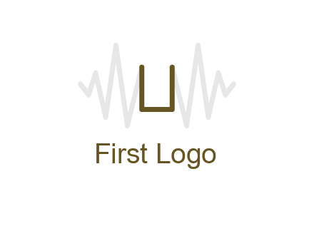 letter U between sound waves logo