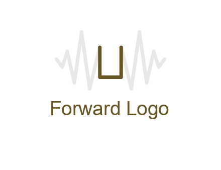 letter U between sound waves logo