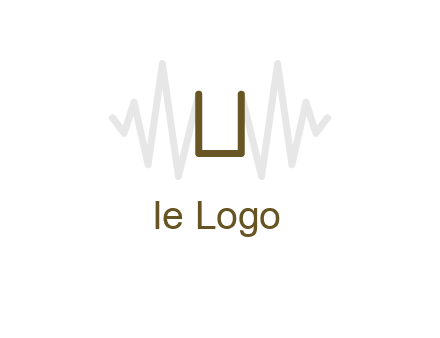 letter U between sound waves logo