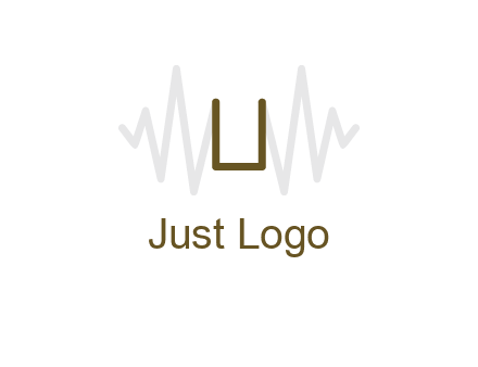letter U between sound waves logo