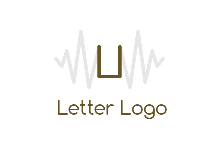 letter U between sound waves logo