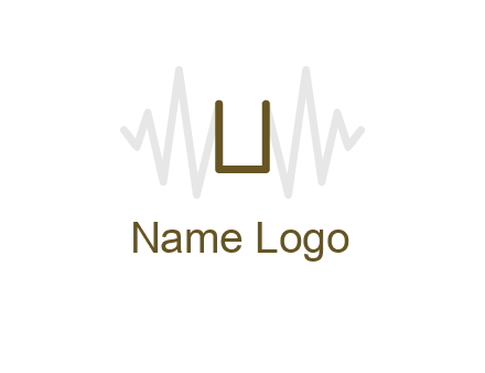 letter U between sound waves logo