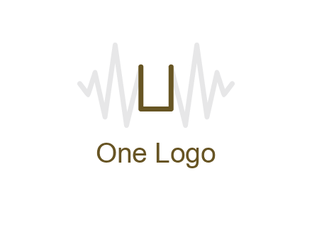 letter U between sound waves logo