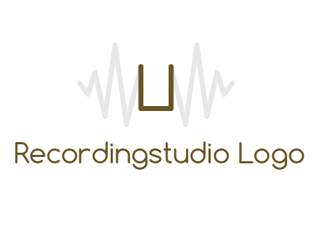 letter U between sound waves logo