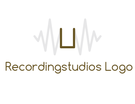 letter U between sound waves logo