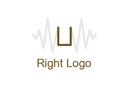 letter U between sound waves logo