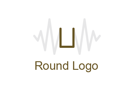 letter U between sound waves logo