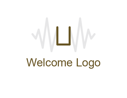 letter U between sound waves logo