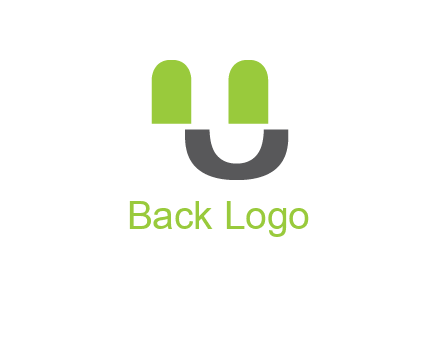 happy face made of letter U logo