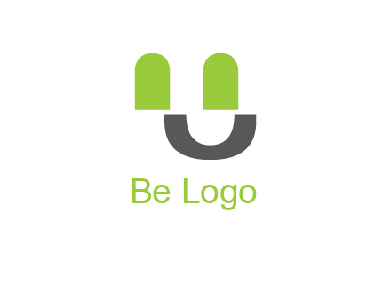 happy face made of letter U logo