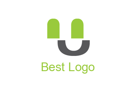 happy face made of letter U logo