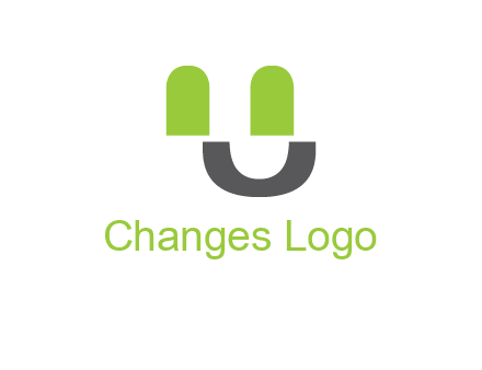 happy face made of letter U logo