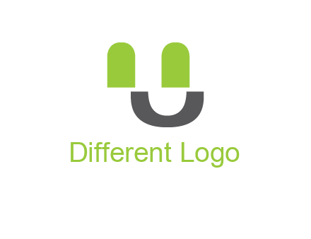 happy face made of letter U logo
