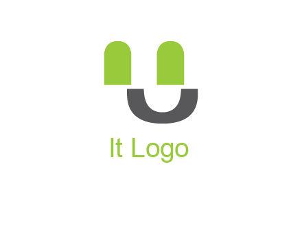 happy face made of letter U logo