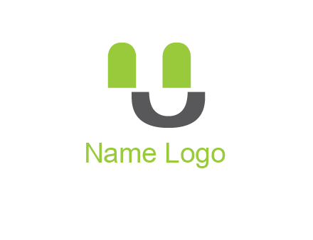 happy face made of letter U logo
