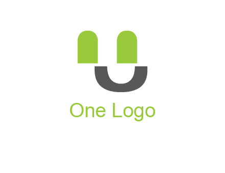 happy face made of letter U logo