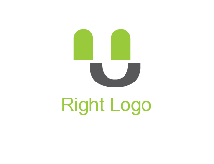 happy face made of letter U logo