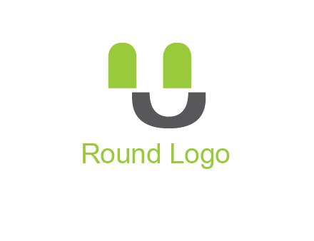 happy face made of letter U logo