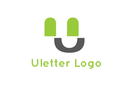 happy face made of letter U logo