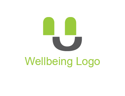 happy face made of letter U logo