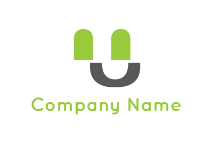 happy face made of letter U logo