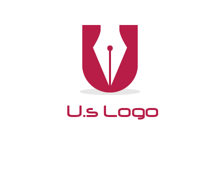 letter U incorporated with pen logo