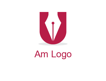letter U incorporated with pen logo