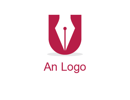 letter U incorporated with pen logo
