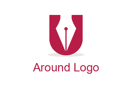 letter U incorporated with pen logo