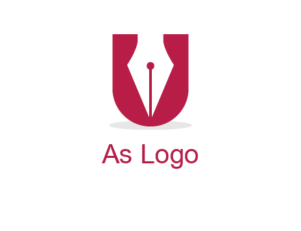 letter U incorporated with pen logo