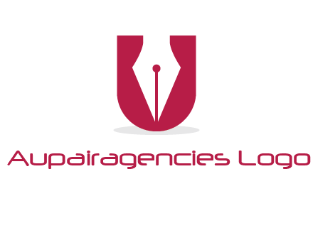 letter U incorporated with pen logo