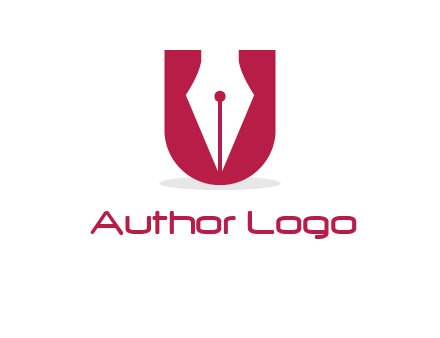 letter U incorporated with pen logo