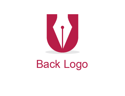 letter U incorporated with pen logo