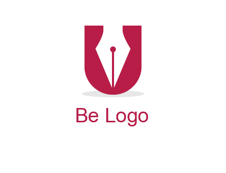 letter U incorporated with pen logo